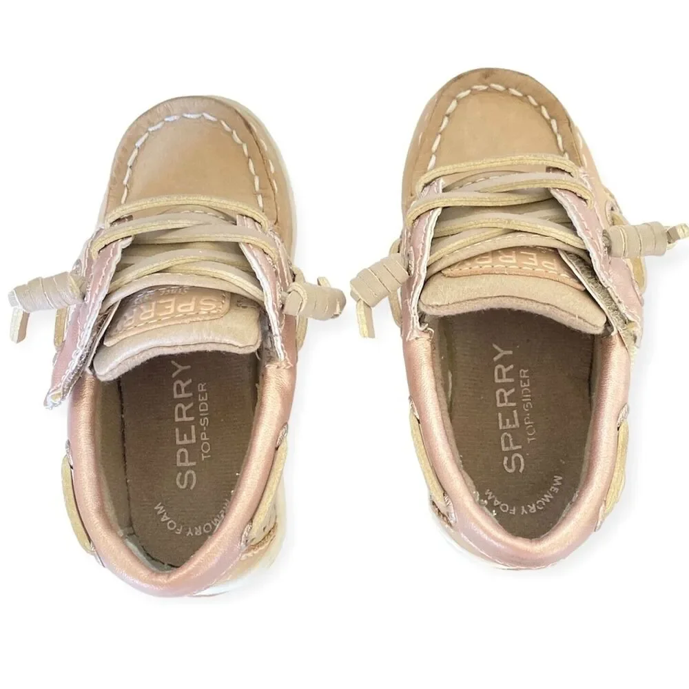 Toddler Boat Shoes Size 6 SPERRY TOP-SIDER Songfish Deck Shoes Slip On Pink Tan